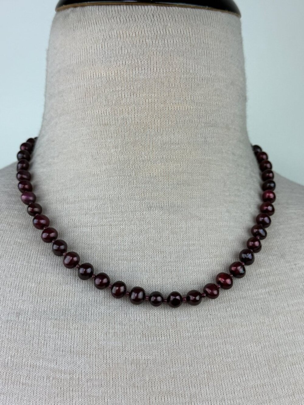 Boysenberry Freshwater Pearl Beaded Necklace 18" Magnetic Clasp